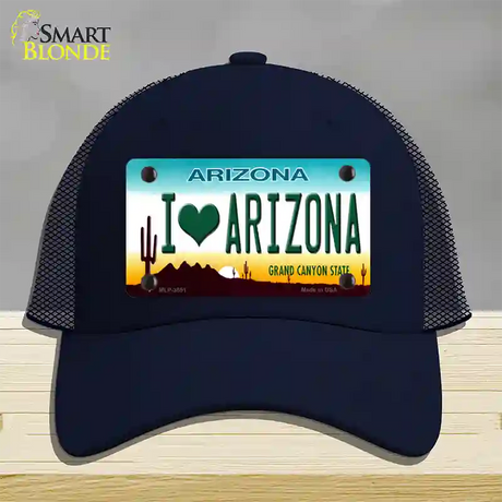 I Love Arizona Novelty License Plate Hat Mesh / Navy