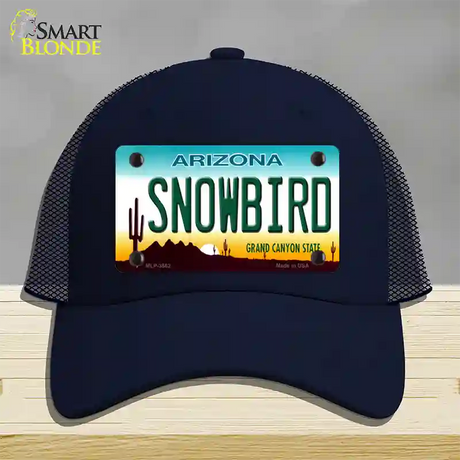 Snowbird Arizona Novelty License Plate Hat Mesh / Navy