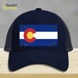 Colorado State Flag Novelty License Plate Hat Mesh / Navy