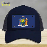New York State Flag Novelty License Plate Hat Mesh / Navy