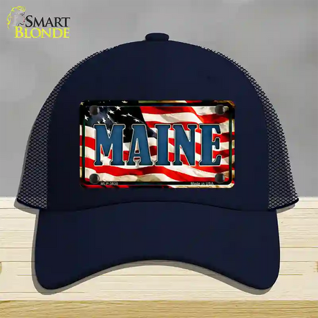Maine USA Novelty License Plate Hat Mesh / Navy