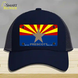 Prescott Arizona State Flag Novelty License Plate Hat Mesh / Navy