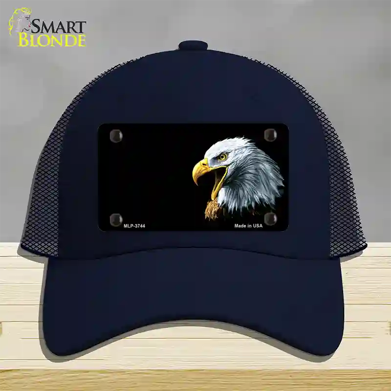 Bald Eagle Offset Novelty License Plate Hat Mesh / Navy