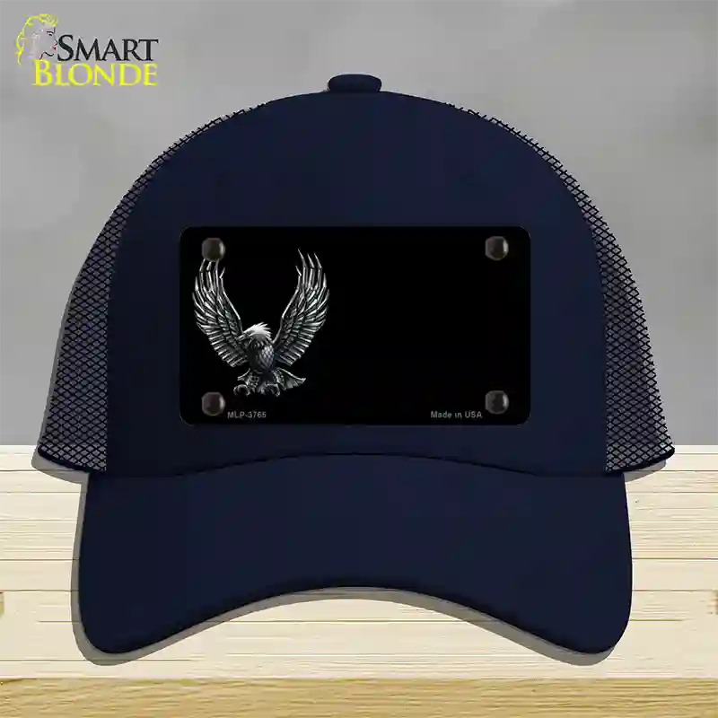 Eagle Offset Black Novelty License Plate Hat Mesh / Navy