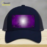 Purple White Fade Scratched Novelty License Plate Hat Mesh / Navy