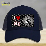 I Love My Doberman Novelty License Plate Hat Mesh / Navy