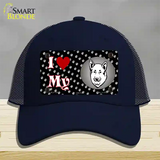 I Love My Akita Novelty License Plate Hat Mesh / Navy