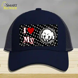 I Love My Bichon Frise Novelty License Plate Hat Mesh / Navy