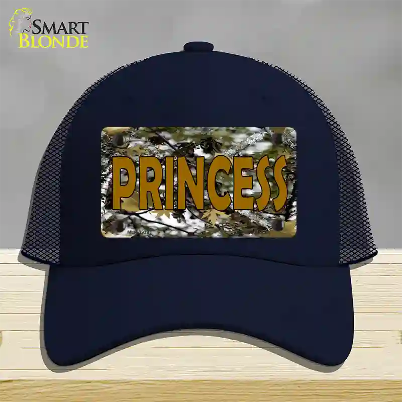 Princess Camouflage Novelty License Plate Hat Mesh / Navy