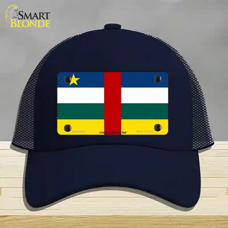 Central African Rep Flag Novelty License Plate Hat Mesh / Navy