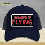 Rather Be Flying Novelty License Plate Hat Mesh Navy