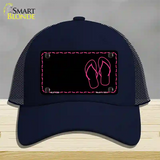 Flip Flops Pink Offset Novelty License Plate Hat Mesh / Navy