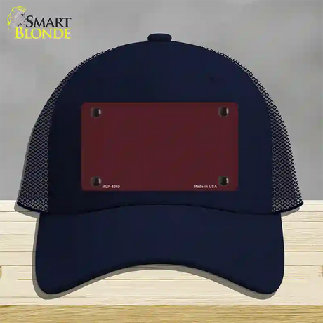Burgundy Novelty License Plate Hat Mesh / Navy