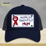 Worlds Greatest Mum Novelty License Plate Hat Mesh / Navy