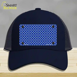 Blue White Quatrefoil Novelty License Plate Hat Mesh / Navy