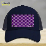 Purple White Quatrefoil Novelty License Plate Hat Mesh / Navy