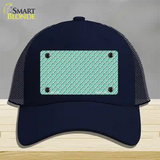 Mint White Quatrefoil Novelty License Plate Hat Mesh / Navy