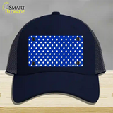 Blue Polka Dot Novelty License Plate Hat Mesh / Navy