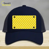 Yellow Polka Dot Novelty License Plate Hat Mesh / Navy