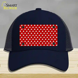 Red Polka Dot Novelty License Plate Hat Mesh / Navy