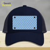 Light Blue Polka Dot Novelty License Plate Hat Mesh / Navy