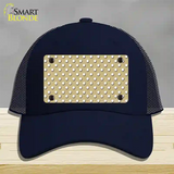 Gold Polka Dot Novelty License Plate Hat Mesh / Navy