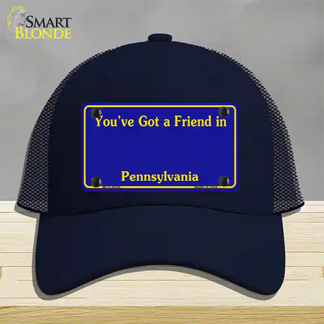 Pennsylvania Blue State Blank Novelty License Plate Hat Mesh / Navy