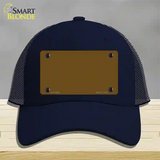 Brown Solid Novelty License Plate Hat Mesh / Navy