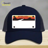 Nebraska Amber State Blank Novelty License Plate Hat Mesh / Navy