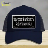 Flip Me Over Metal Novelty License Plate Hat Mesh / Navy