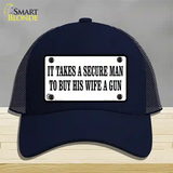 It Takes A Secure Man Novelty License Plate Hat Mesh / Navy