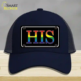 His Rainbow Novelty License Plate Hat Mesh Navy