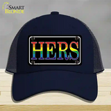 Hers Rainbow Novelty License Plate Hat Mesh Navy