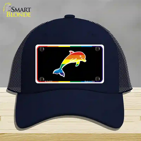 Dolphin Novelty License Plate Hat Mesh / Navy