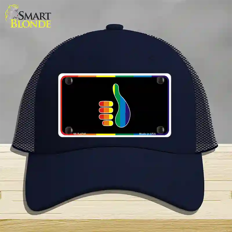 Thumbs Up Novelty License Plate Hat Mesh Navy