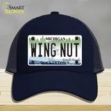 Wing Nut Michigan State Novelty License Plate Hat Mesh / Navy