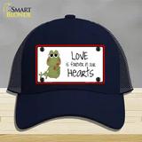 Love In Our Hearts Frog Novelty License Plate Hat Mesh / Navy