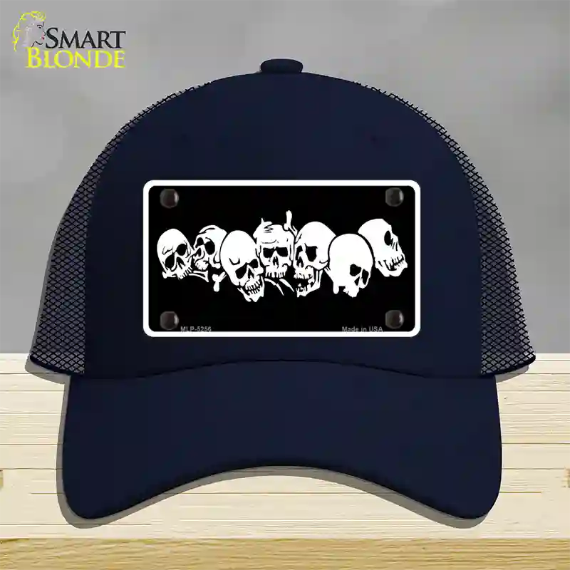 Skulls Novelty License Plate Hat Mesh / Navy