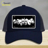 Skulls Novelty License Plate Hat Mesh / Navy