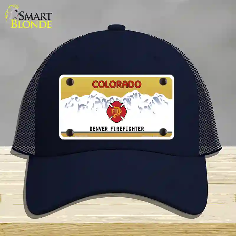 Denver Fire Fighter Novelty License Plate Hat Mesh / Navy