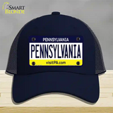 Pennsylvania State Novelty License Plate Hat Mesh / Navy