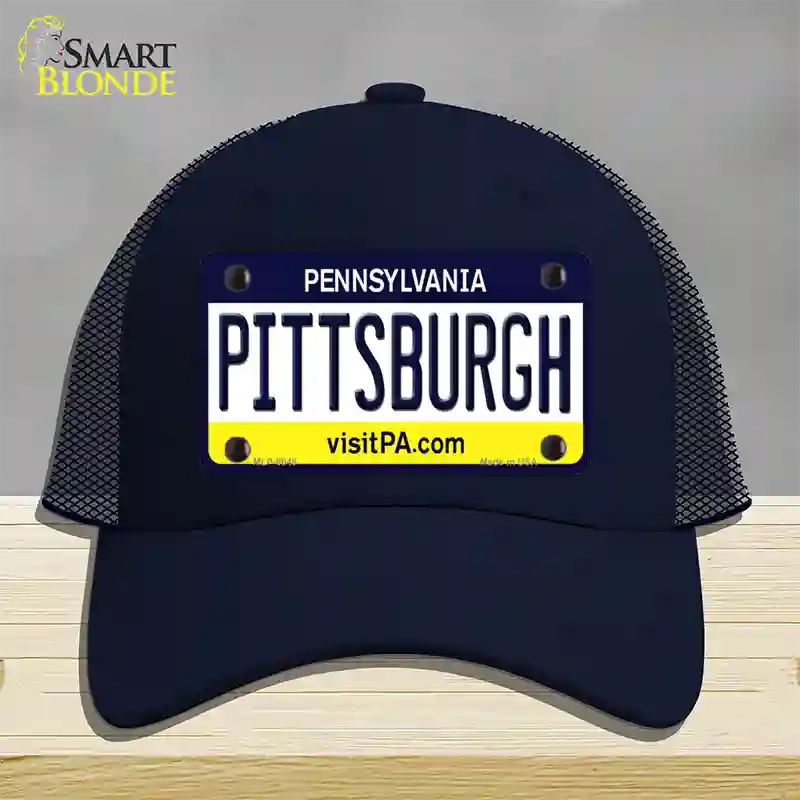 Pittsburgh Pennsylvania State Novelty License Plate Hat Mesh / Navy