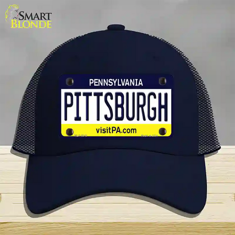 Pittsburgh Pennsylvania State Novelty License Plate Hat Mesh / Navy