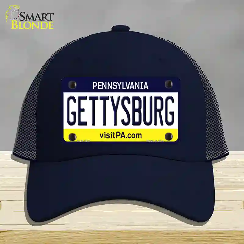 Gettysburg Pennsylvania State Novelty License Plate Hat Mesh / Navy