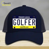 Golfer Pennsylvania State Novelty License Plate Hat Mesh / Navy