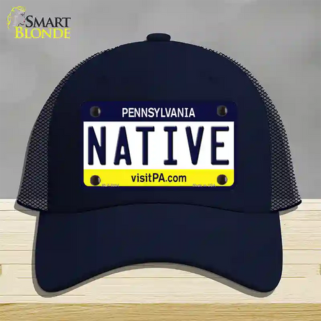 Native Pennsylvania State Novelty License Plate Hat Mesh / Navy