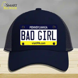 Bad Girl Pennsylvania State Novelty License Plate Hat Mesh / Navy