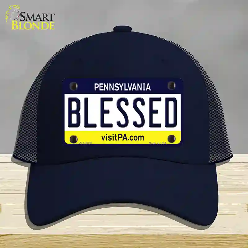 Blessed Pennsylvania State Novelty License Plate Hat Mesh / Navy