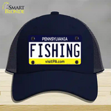 Fishing Pennsylvania State Novelty License Plate Hat Mesh / Navy