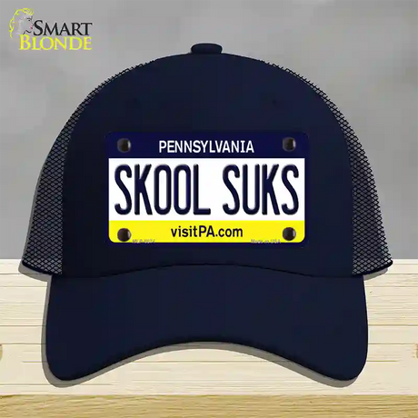 Skool Suks Pennsylvania State Novelty License Plate Hat Mesh / Navy
